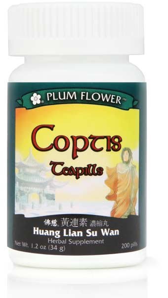 Coptis Teapills (Huang Lian Su Wan), 200 ct, Plum Flower