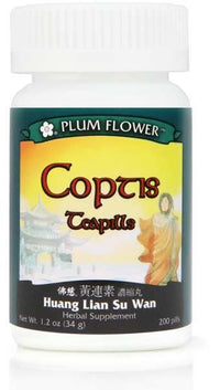 Coptis Teapills (Huang Lian Su Wan), 200 ct, Plum Flower