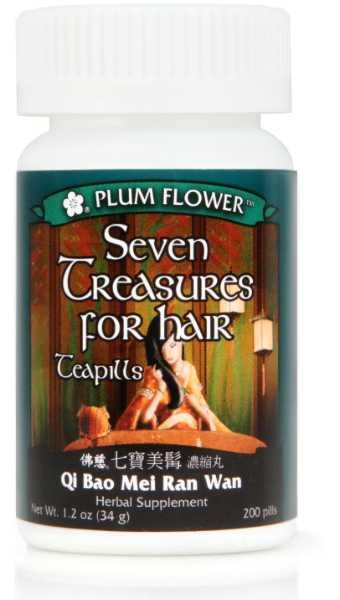 Seven Treasures for Hair Teapills, 200ct, Qi Bao Mei Ran Wan