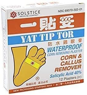Solstice - Yat Tip Tor Corn & Callus Removing Plaster - 12 Plasters/Box (1 Pack)