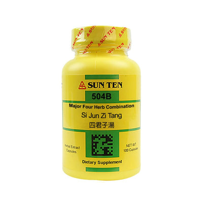 Sun Ten Si Jun Zi Tang Major Four Herb Combination 504B Capsules