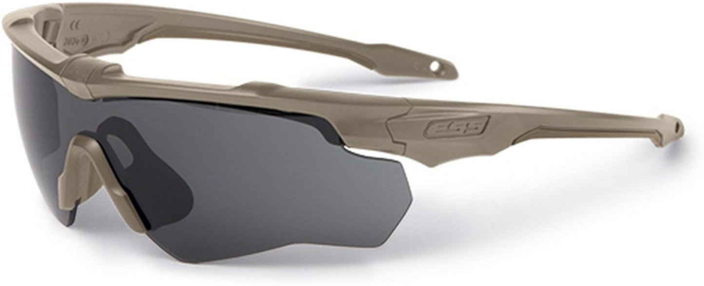 ESS Crossblade Series Eyeshield (Tan, Smoke Gray/Clear)