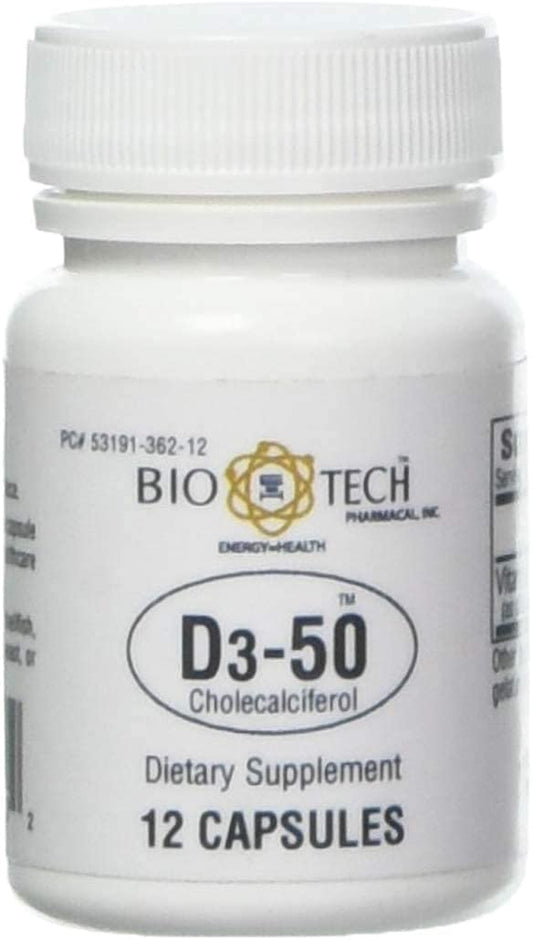Bio-Tech Pharmacal Vitamin D3 (D3-50 50k IU, 12 Count)