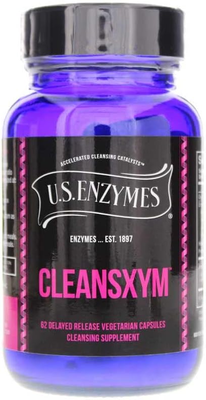 U.S. Enzymes CLEANSXYM 62 Vegetarian Capsules. Cleansing Supplement.