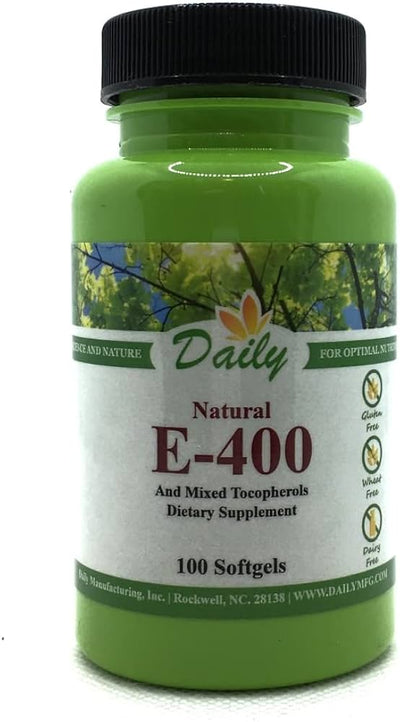 Daily Manufacturing All Natural Vitamin E-400 IU (268 mg) 100 softgels