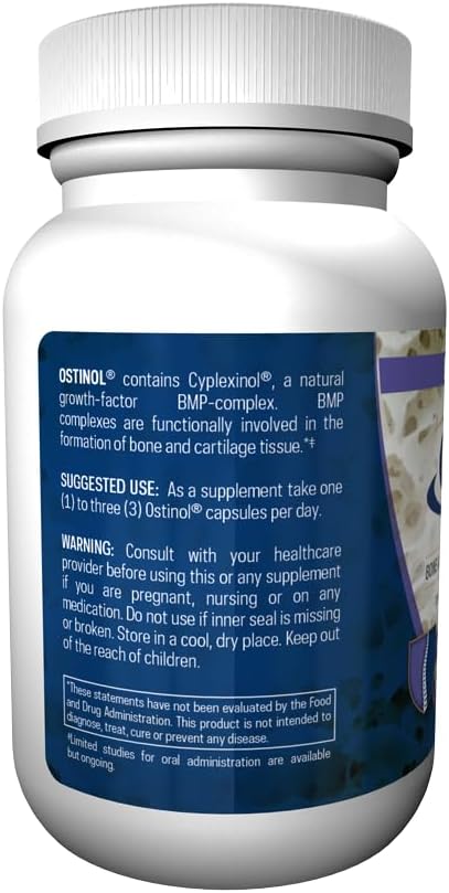 ZyCal Bioceuticals Ostinol(TM) 350 Bone & Joint Supplement with 350mg of Cyplexinol® Bio-Active Protein Complex - for Moderate Bone Loss & Moderate Joint Disfunction - 30 ct Capsules