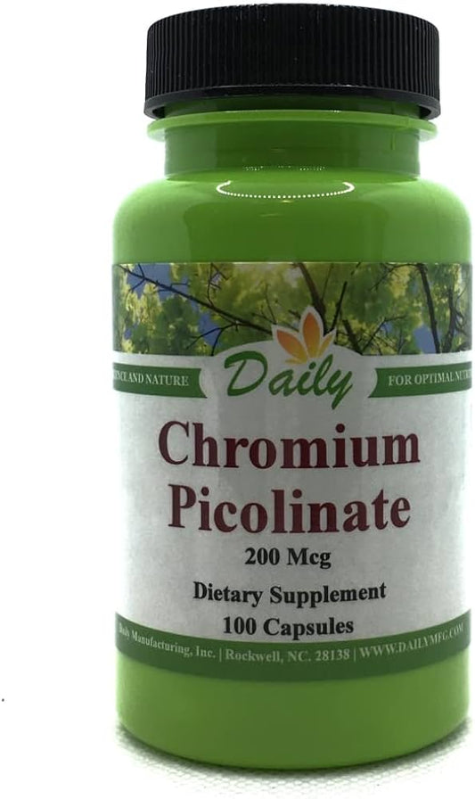 Daily Manufacturing Chromium Picolinate (Certified Kosher) 100 Vegetarian Capsules