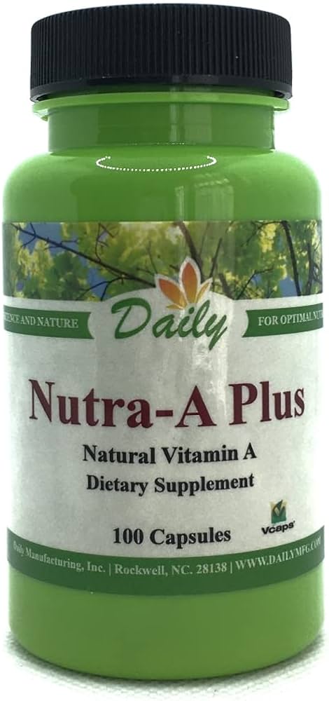Daily Manufacturing Nutra-A Plus (Vegetarian Vitamin A-Palmitate & Beta-Carotene) 250 Vegetarian Capsules