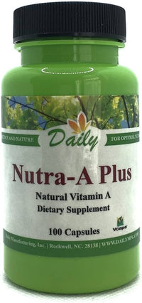 Daily Manufacturing Nutra-A Plus (Vitamin A-Palmitate & Beta-Carotene) 100 Vegetarian Capsules