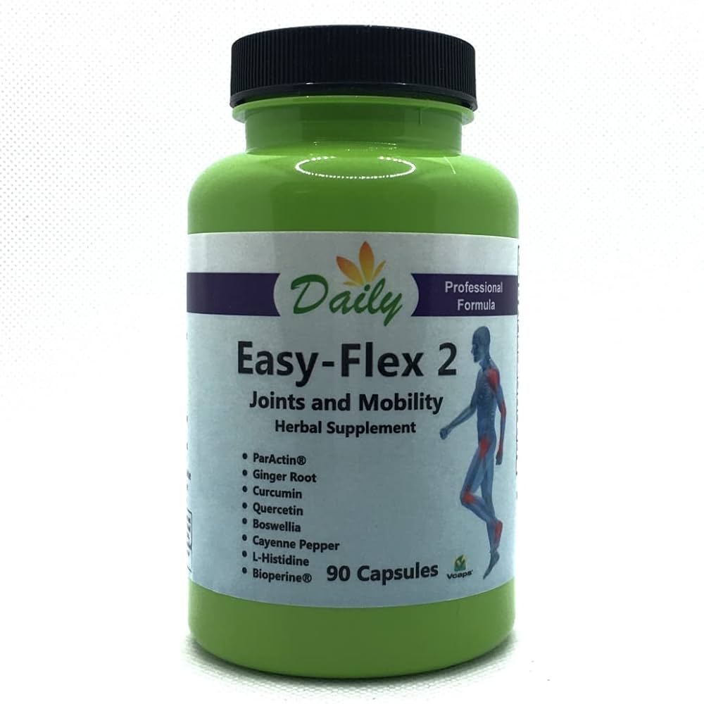 Daily Manufacturing Easy-Flex 2 (Andrographis Paniculata, Boswellia Extract, L-Histidine, Curcumin (Turmeric), Quercetin, Black Pepper Extract, Ginger Root Powder & Cayenne Pepper)