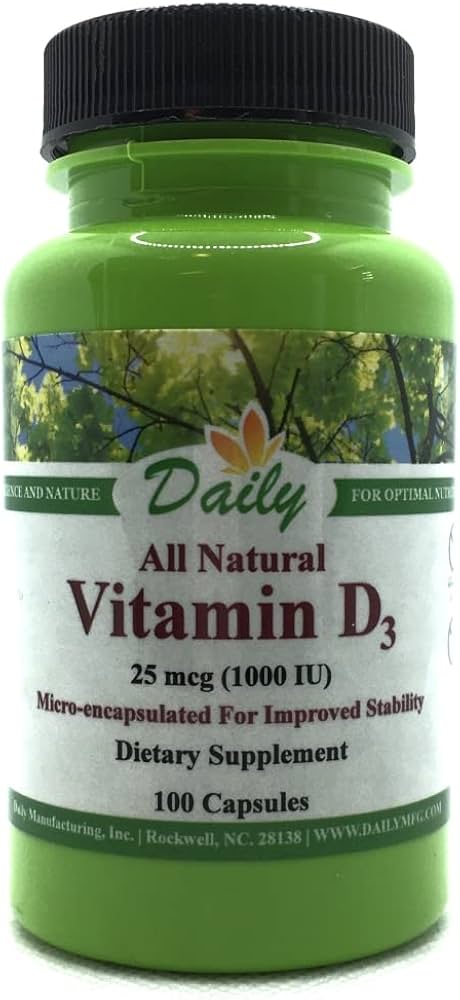 Daily Manufacturing Vitamin D3 1000 IU (25 mcg)