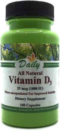 Daily Manufacturing Vitamin D3 1000 IU (25 mcg)