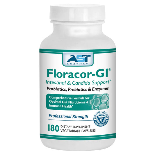 Floracor  Probiotics & Enzymes to Support Intestinal & Gut Heath 180 Vegetarian Capsules