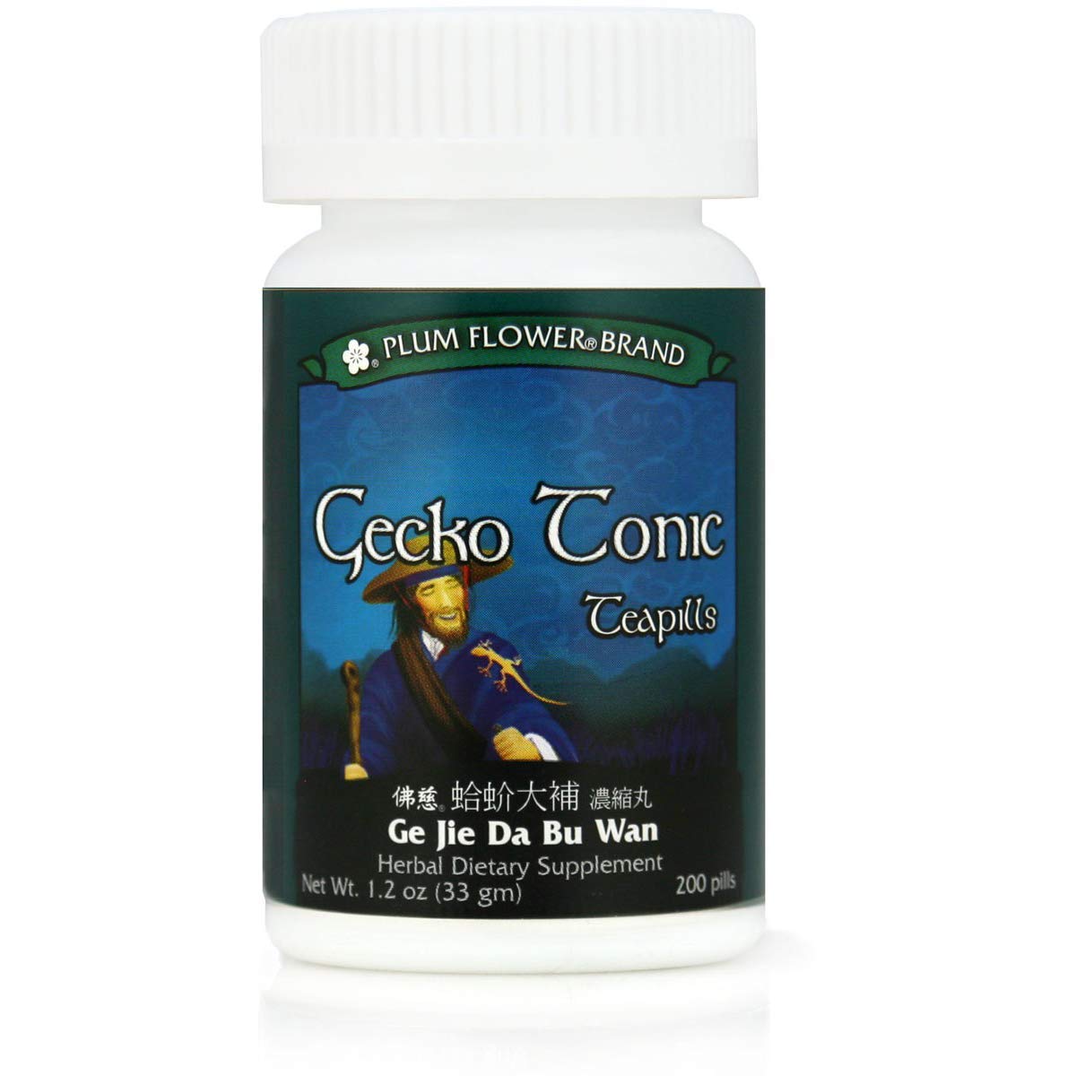Gecko Tonic Teapills (Ge Jie Da Bu Wan), 200 ct, Plum Flower