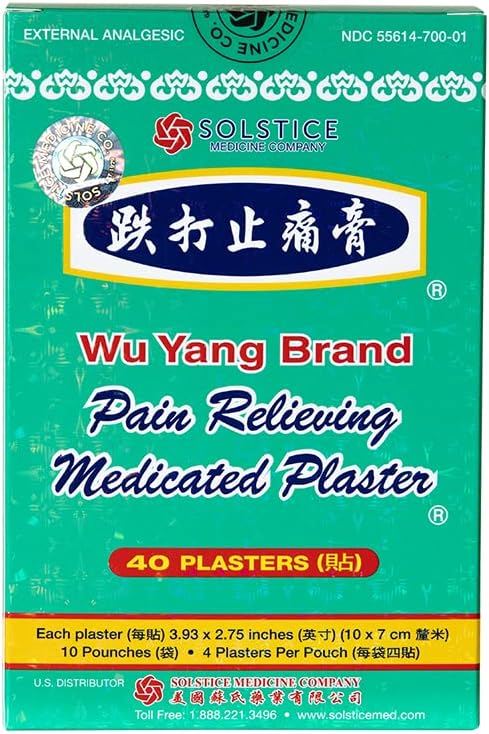 WU YANG BRAND - Pain Relieving Medicated Plaster (Box 40 Plasters) by Solstice