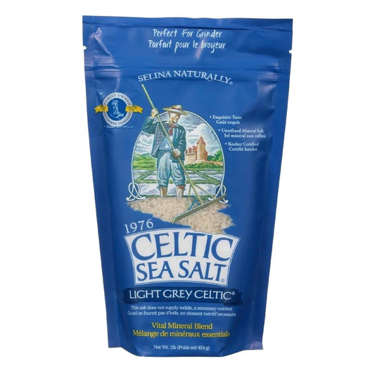 2 Set - Light Grey Celtic coarse sea salt, 1 lb. bag