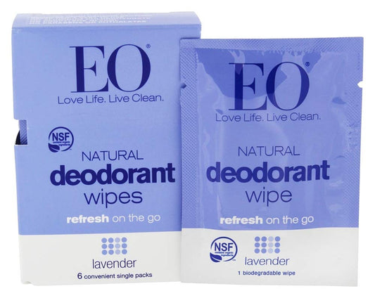 Eo Products Deodorant Wipe - Lavender - Case Of 12-6 Count