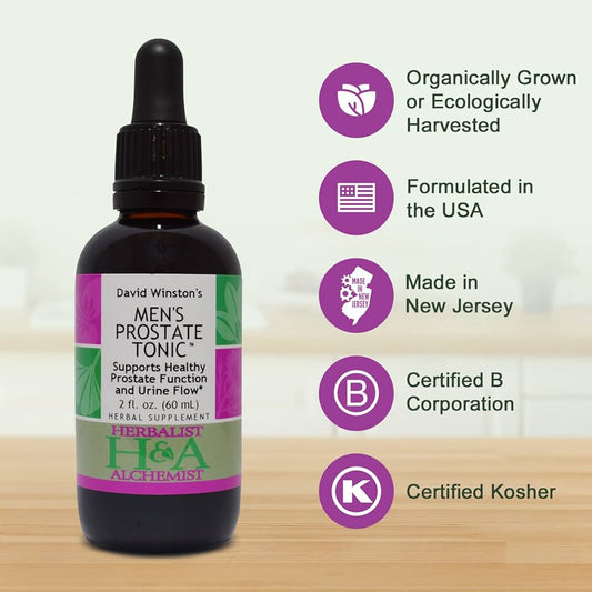 David Winston's Men's Prostate Tonic Supports Healthy Prostate Function and Urine Flow. 2 Fl Oz. Liquid Herbal Extract