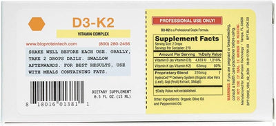 D3-K2 by BioProtein Technology - Liquid Sublingual Vitamin D3 / K2 ) 0.5 oz