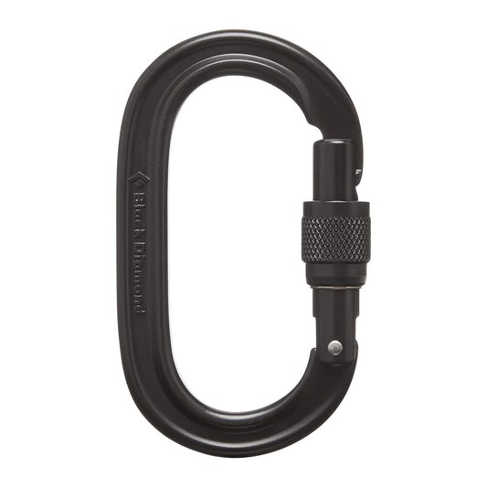 Black Diamond Oval Keylock Screwgate Biner, Black, One Size