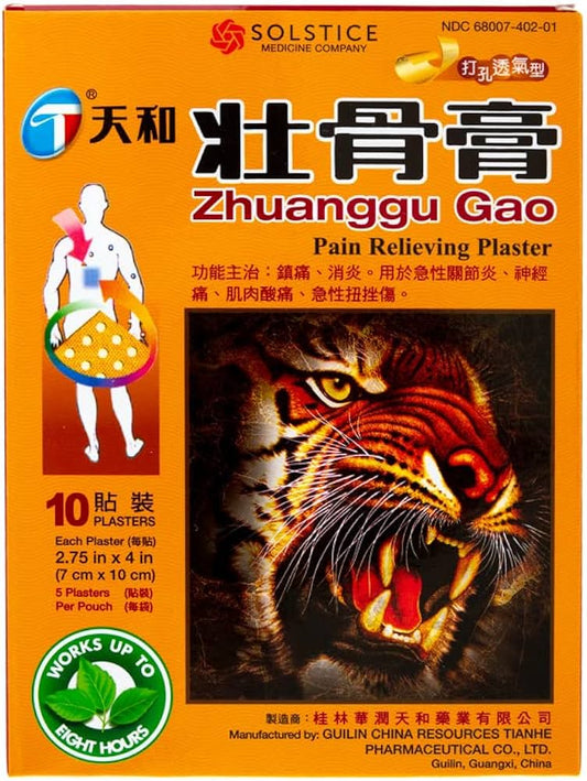 Zhuanggu Gao, Pain Relieving Plaster, 10 Plasters - Best By 3-31-25