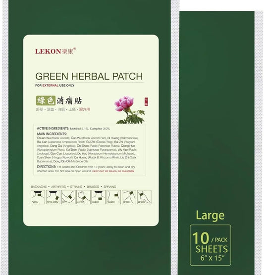 Generic Lekon - Relief Green Herbal Patch 10 Sheets Per Pack - Large