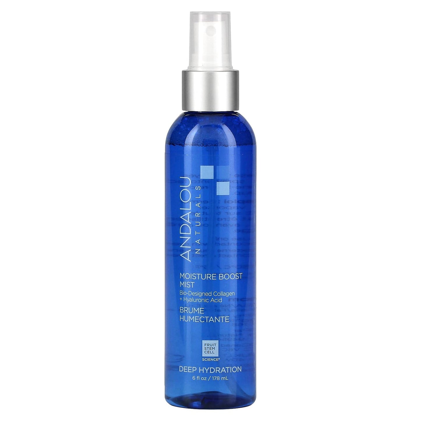Andalou Naturals Face Mist, Moisture Boost Facial Spray with Hyaluronic Acid & Collagen, Hydrating & Moisturizing Skin Care for Dry and Dehydrated Skin, 6 fl oz