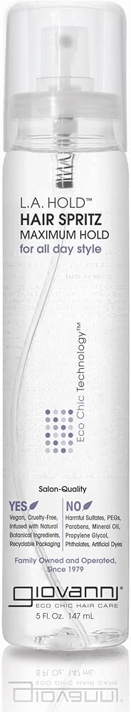 GIOVANNI L.A. Hold Hair Spritz - Maximum Hold Styling Spray, Lightweight, Lauryl & Laureth Sulfate Free - 5 oz (Pack of 3)