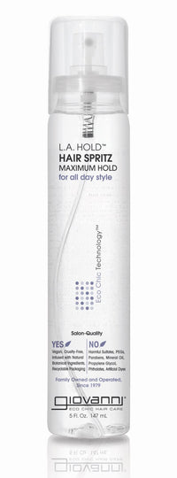 GIOVANNI L.A. Hold Hair Spritz - Maximum Hold Styling Spray, Lightweight, Lauryl & Laureth Sulfate Free - 5 oz