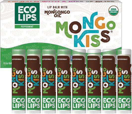 Mongo Kiss Display Center - Lip Balm - Organic - Eco Lips - Peppermint - .25 oz - case of 15