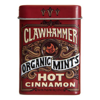 Clawhammer Organic Mints | USDA Certified Organic, Gluten Free, Non-GMO, Kosher | Hot Cinnamon, 30 Count Tin