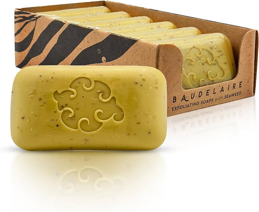 Baudelaire Exfoliating Sea Loofa Soap - Natural Fragrance - Hydrating & Moisturizing Triple-Milled Luxury, 5 oz (Pack of 6)