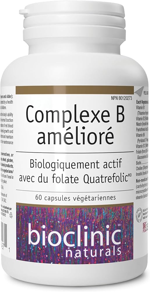 Bioclinic Naturals Enhanced B Complex 60 Softgels - Biologically Active and with Quatrefolic Folate