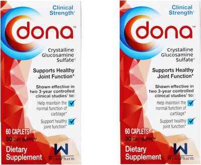 WynnPharm Dona Crystalline Glucosamine Sulfate, 750 Mg, Joint Supplement Pills for Knee Comfort & Joint Health Support, 750 Mg, 60 Count (2 Pack).