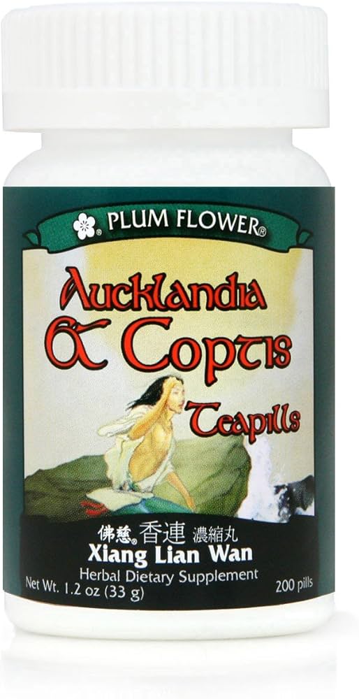 Aucklandia & Coptis Teapills (Xiang Lian Wan), 200 ct, Plum Flower