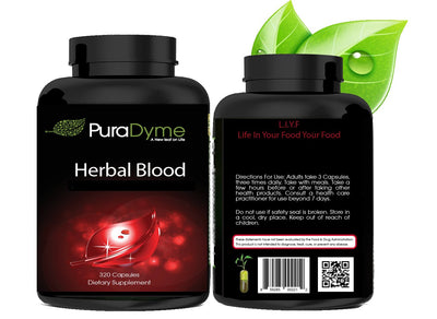 PuraDyme - Herbal Blood - Herbs in My Blood - 320 Capsules