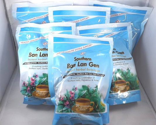 6 Pack! Ban LAN Gen Chong Ji, Instant Herbal Beverage, Tea, Drink, 6 x 20 Servings