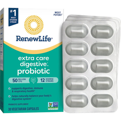 Renew Life Men's Care Probiotic Capsules, Supports Mens Digestive, Colon, Immune and Respiratory Health, L. Rhamnosus GG, Dairy, Soy and gluten-free, 90 Billion CFU, 30 Count