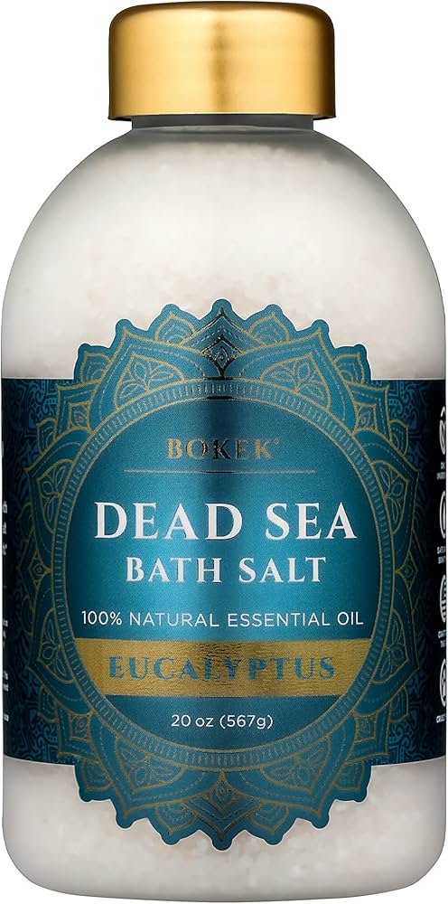 Bokek Bokek Organic Eucalyptus Bath Salt, Dead Sea Salt Scented With Certified Organic Essential Oil, 20 Ounce Jar, White, Eucalyptus, 20 ounces