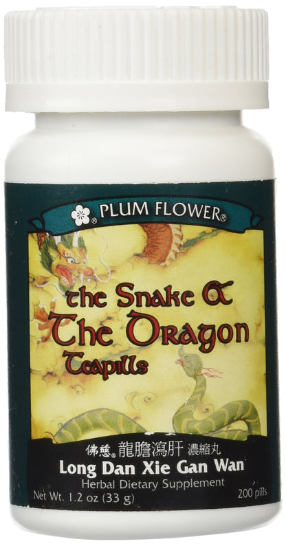Plum Flower Chinese Tea The Snake & The Dragon Teapills, 200 CT