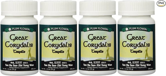 3 Pack of Great Corydalis Teapills, Yan Hu Suo Zhi Tong Wan, 3 X 200 Pills