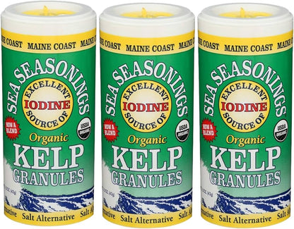Maine Coast Sea Vegetables Kelp Granules Blend | Organic Seaweed Snacks | Sustainably Harvested | Low Sodium Salt Alternative | Rich in Iodine & Minerals | Ideal for Soups, Salad | 1.5 oz (Pack of 1)