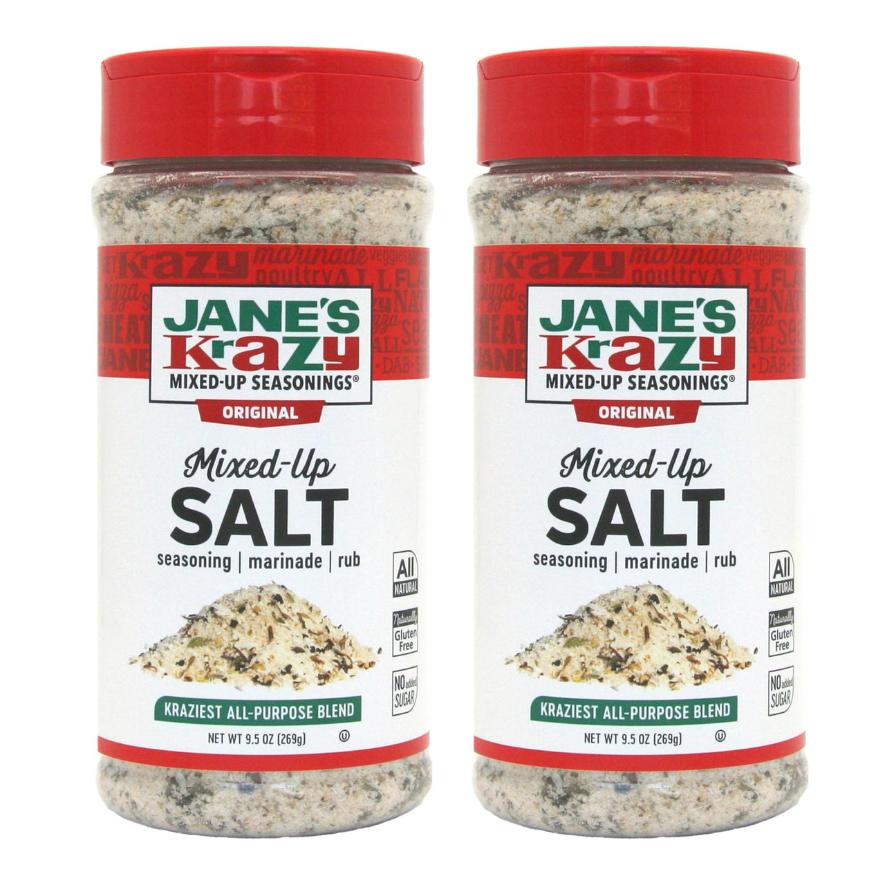 2 Pack of 2, Jane's Krazy Mixed-Up Original Salt Blend, 9.5 Ounce