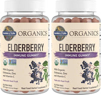 Elderberry Immune Gummy with Echinacea Zinc and Vitamin C Made with Real Fruit as a Real Food Herbal Supplement (120 Vegan Gummy Drops) Pack of 2