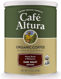 Cafe Altura Organic Coffee, Dark Roast, Ground Coffee 12 Ounce Can (Pack Of 2)