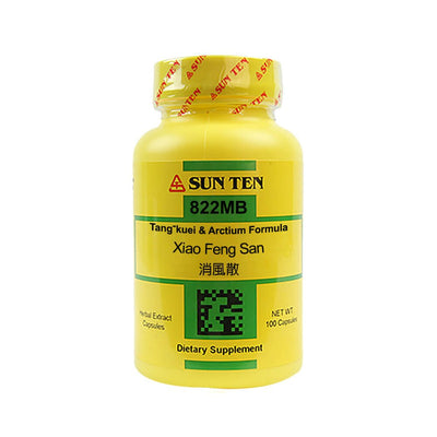 Sun Ten Xiao Feng San (Bian Fang) Tang-kuei & Arctium Formula 822MB Capsules