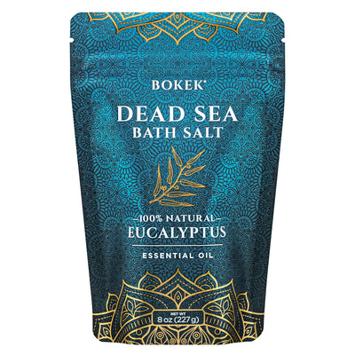 Bokek Dead Sea Bath Salt Scented with Certified Organic Essential Oil, Zipper Bag, Colorless, Eucalyptus, 80 Oz