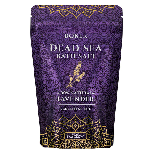 Bokek Bokek Organic Lavender Bath Salt, Dead Sea Salt Scented With Certified Organic Essential Oil, 20 Ounce Jar, White, Lavender, 20 ounces