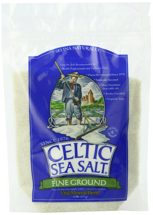 Celtic Sea Salt®, Fine Ground, 8 Ounce Resealable Bag, PACK OF 6