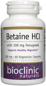 Bioclinic Naturals - Betaine HCL with Fenugreek 60 Veggie Capsules bottle